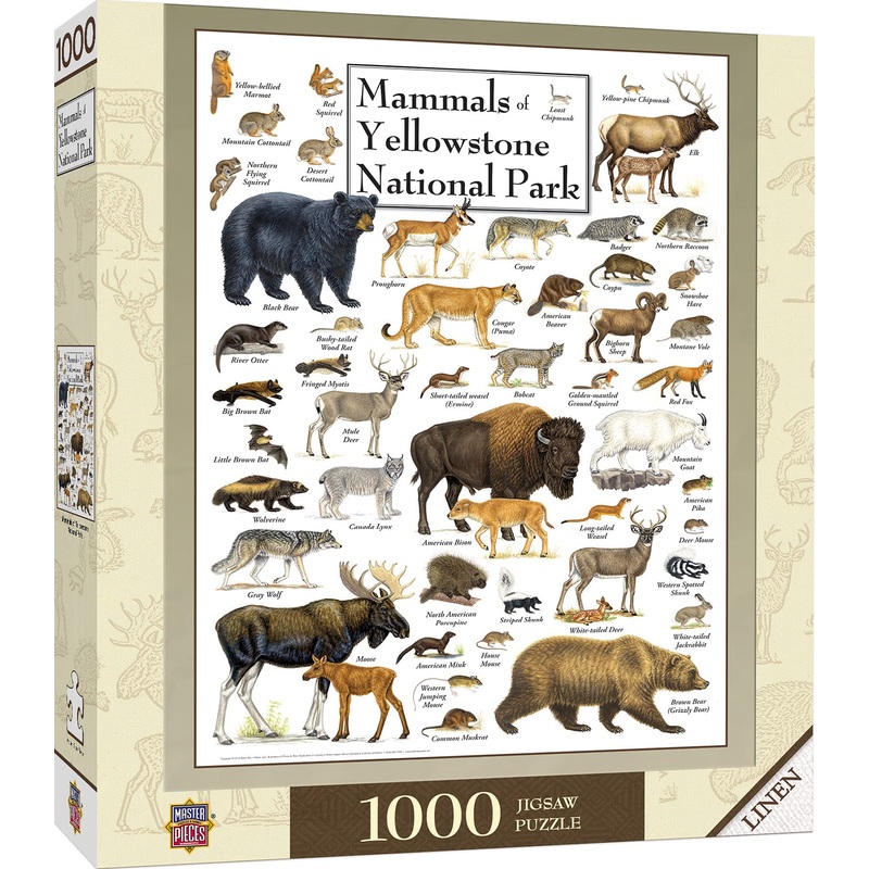 Masterpieces 1000 Piece Jigsaw Puzzle For Adults, Family, Or Youth - Mammals Of Yellowstone National Park - 19.25' X26.75