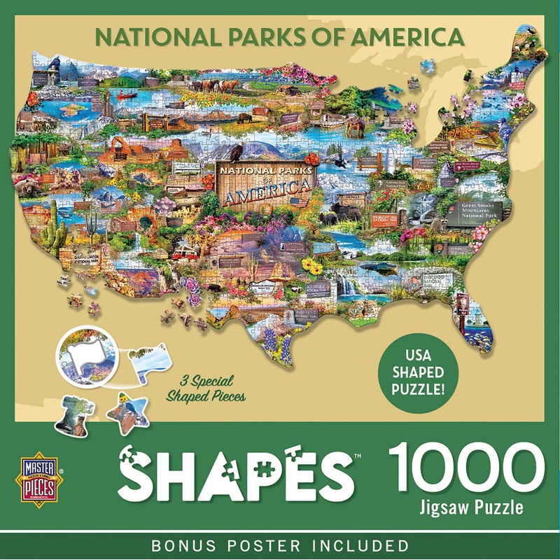 Masterpieces 1000 Piece Jigsaw Puzzle For Adults, Family, Or Youth - National Parks Of America - 34.65'X22.09'
