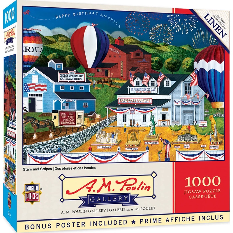 Masterpieces 1000 Piece Jigsaw Puzzle For Adults, Family, Or Youth - Stars And Stripes - 19.25'X26.75'