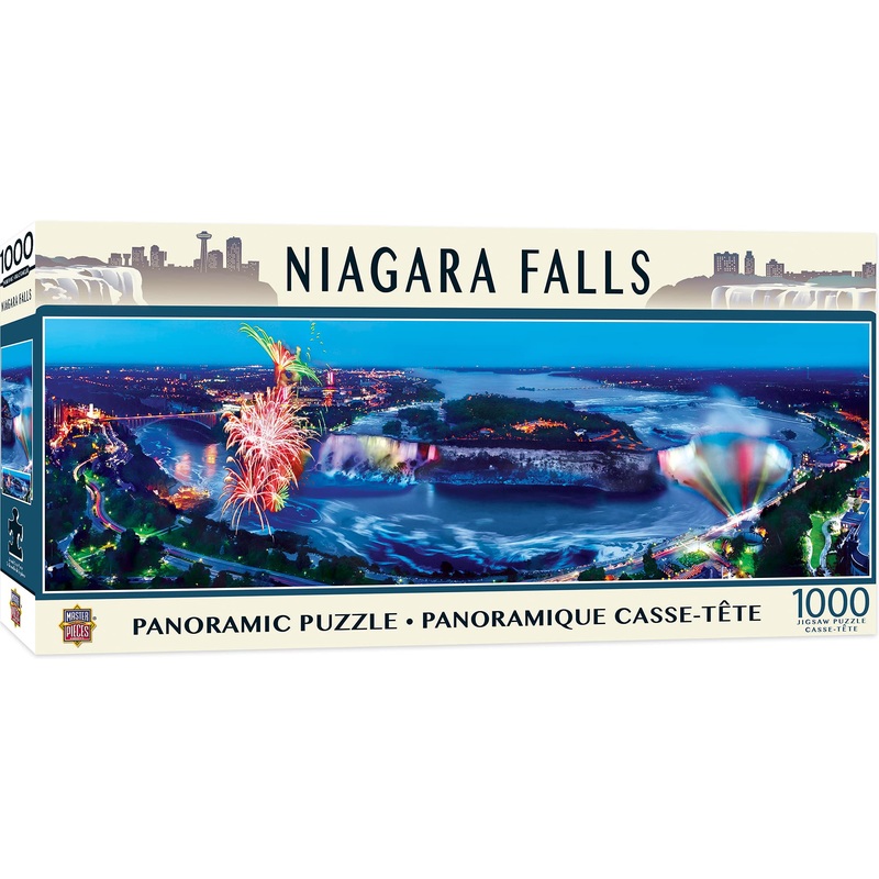 Masterpieces - 1000 Piece Jigsaw Puzzle, Niagara Falls Panoramic, Fun For Adults, Family, Kids 13'X39