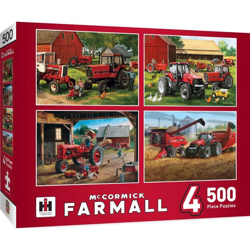 Masterpieces 2000 Piece Jigsaw Puzzle For Adult, Family, Or Youth - Farmall 4-Pack 14' X 19' - Family Owned American Puzzle Company