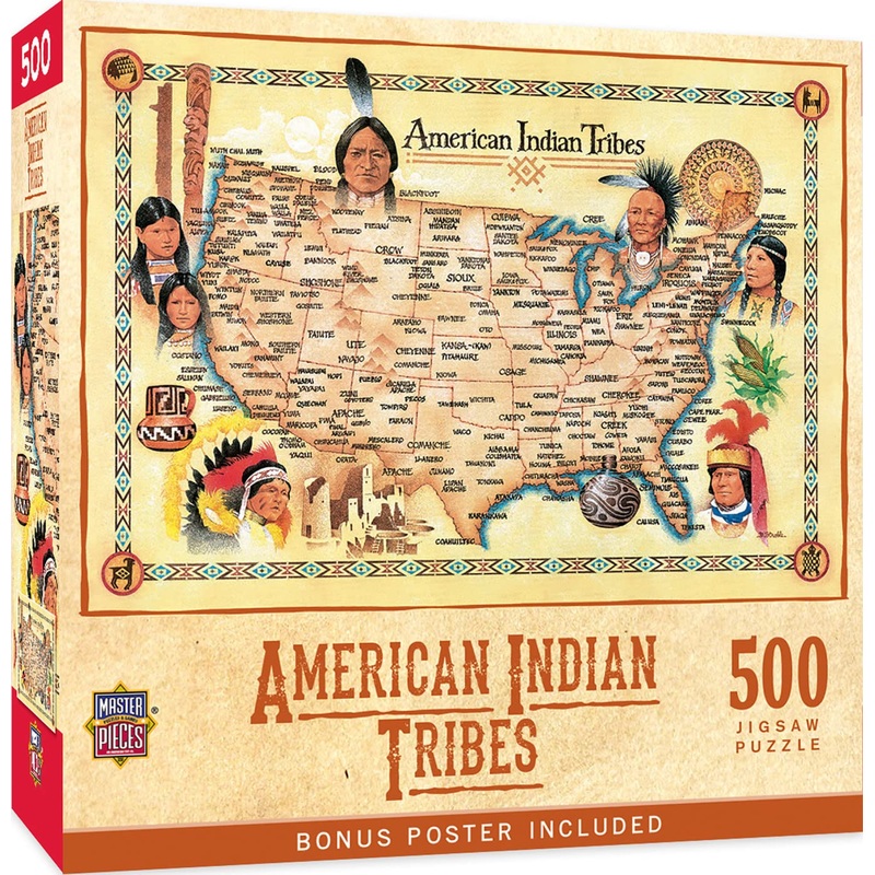Masterpieces 550 Piece Jigsaw Puzzle For Adults, Family, Or Youth - American Indian Tribes - 18'X24'