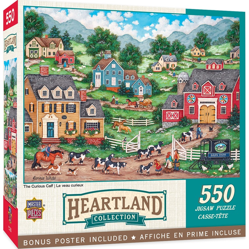 Masterpieces 550 Piece Jigsaw Puzzle For Adults, Family, Or Youth - The Curious Calf - 18'X24'