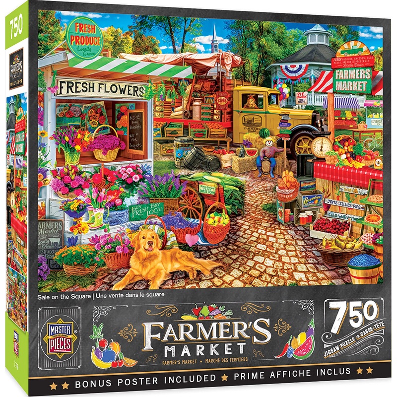 Masterpieces 750 Piece Jigsaw Puzzle For Adults And Family - Sale On The Square - 18'X24'
