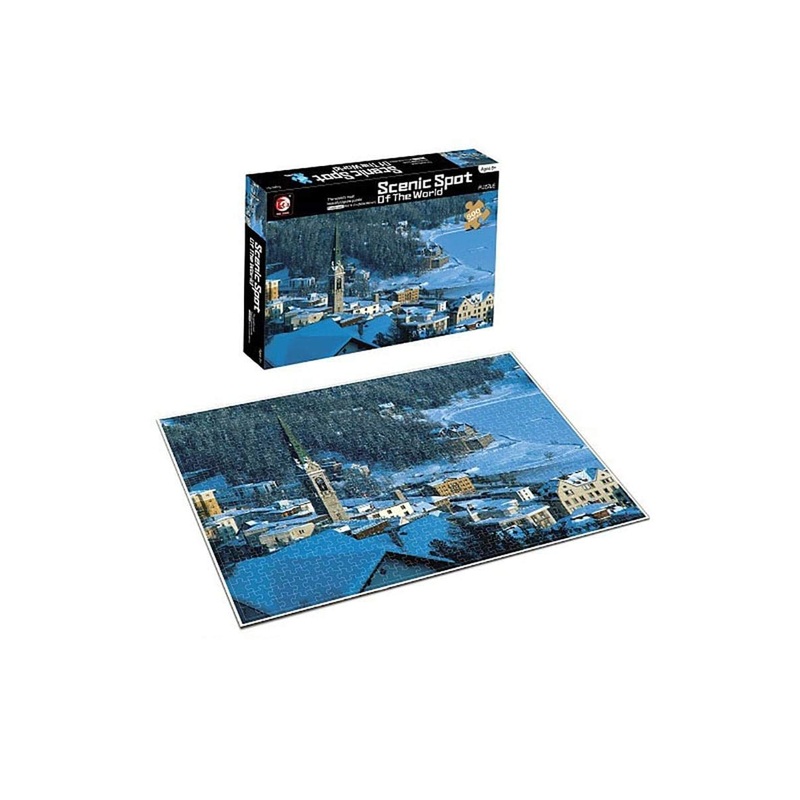 Scenic Spot Of The World Snowy Town 500 Piece Jigsaw Puzzle