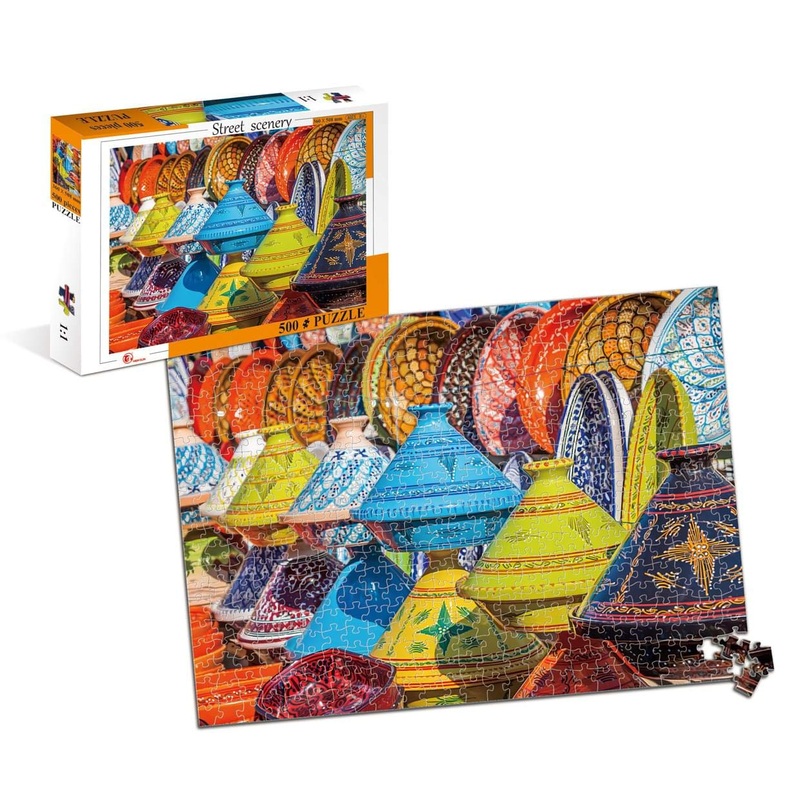 Street Scenery Colorful Pottery 500 Piece Jigsaw Puzzle