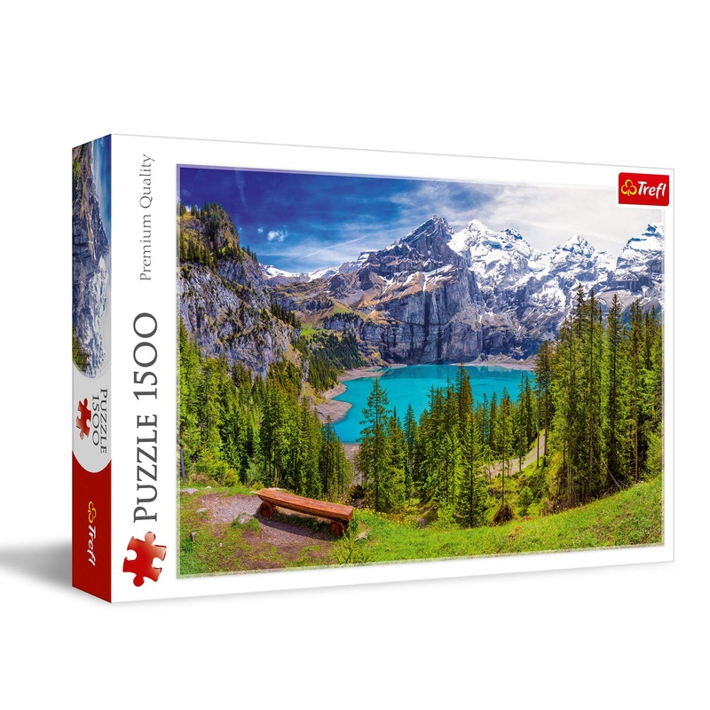 Trefl 1500 Piece Jigsaw Puzzles, Lake Oeschinen, Switzerland Alps Puzzles, Mountain Lake Wilderness Puzzles, Adult Puzzles, Trefl 26166