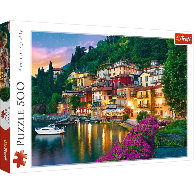 Trefl Lake Como, Italy 500 Piece Jigsaw Puzzle Red 19'X13' Print, Diy Puzzle, Creative Fun, Classic Puzzle For Adults And Children From 10 Years Old