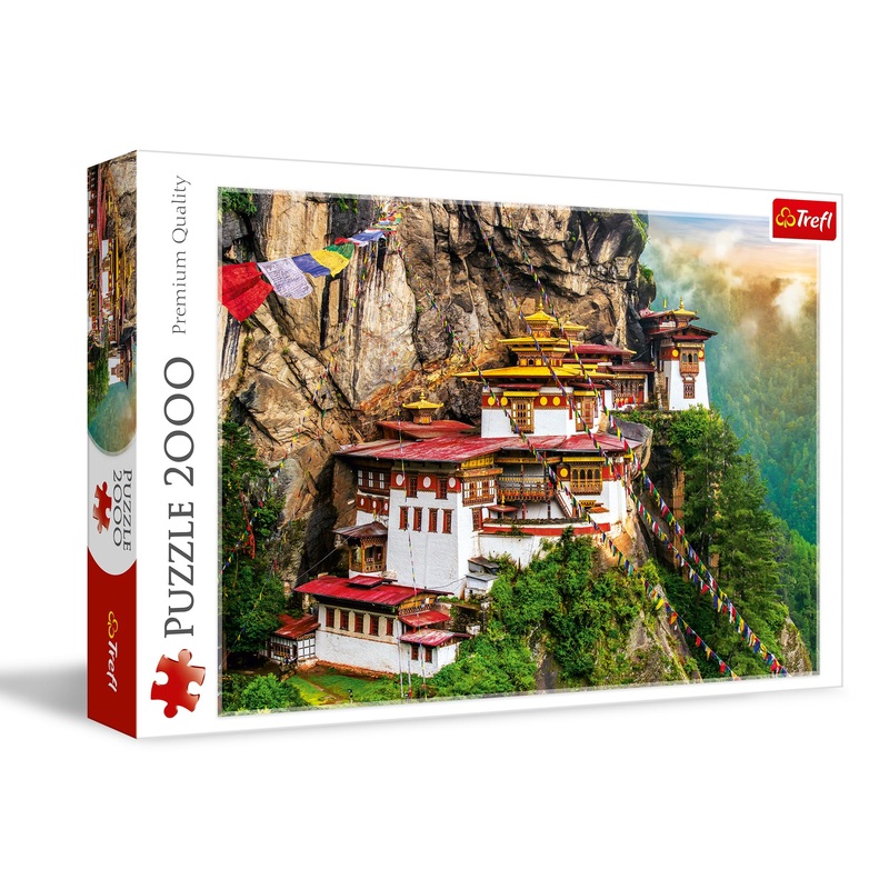 Trefl Tiger'S Nest, Bhutan 2000 Piece Jigsaw Puzzle Red 38'X27' Print, Diy Puzzle, Creative Fun, Classic Puzzle For Adults And Children From 15 Years Old