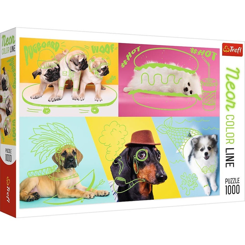 Trefl 1000 Piece Jigsaw Puzzle, Far Out Dogs, Silly Pets, Puppies, Baby Animals, Pugs, Pomeranians, Adult Puzzles, Trefl 10578