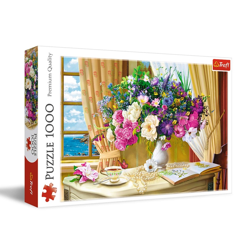 Trefl 1000 Piece Jigsaw Puzzle, Flowers In The Morning, Painting Puzzle, Plants And Flower Puzzle, Adult Puzzles, Trefl 10526