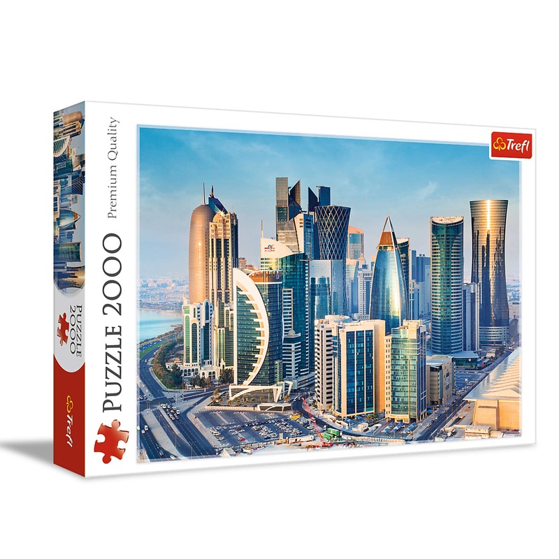 Trefl 2000 Piece Jigsaw Puzzles, Doha, Qatar, City Skyline, Persian Gulf, Middle East, Adult Puzzles, Trefl 27084