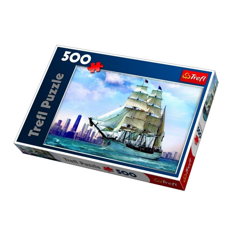 Trefl 500 Piece Jigsaw Puzzles, Sailing Towards Chicago, Multicolor