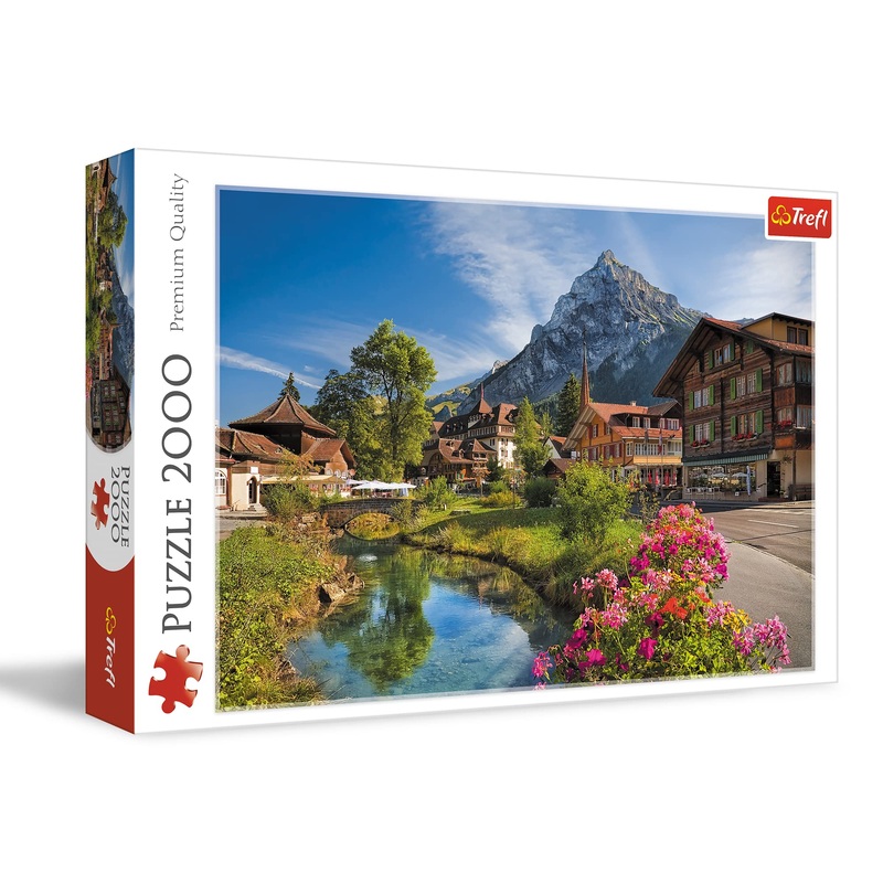 Trefl Alps In The Summer 2000 Piece Jigsaw Puzzle Red 38'X27' Print, Diy Puzzle, Creative Fun, Classic Puzzle For Adults And Children From 12 Years Old