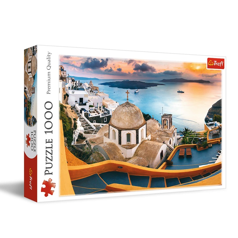 Trefl Fairytale Santorini 1000 Piece Jigsaw Puzzle Red 27'X19' Print, Diy Puzzle, Creative Fun, Classic Puzzle For Adults And Children From 12 Years Old
