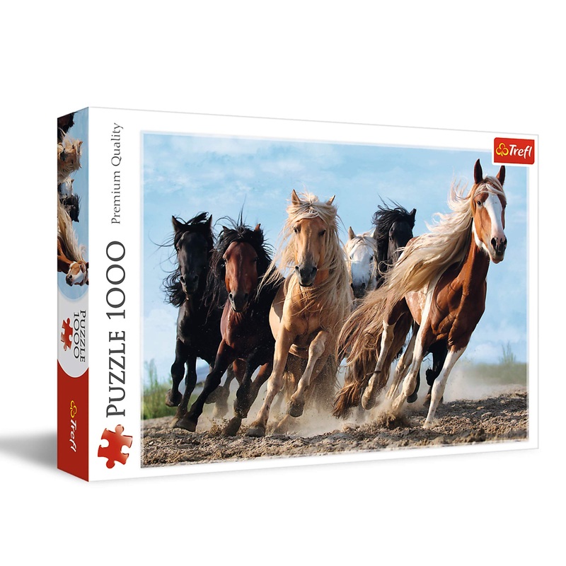 Trefl Galloping Horses 1000 Piece Jigsaw Puzzle Red 27'X19' Print, Diy Puzzle, Creative Fun, Classic Puzzle For Adults And Children From 12 Years Old