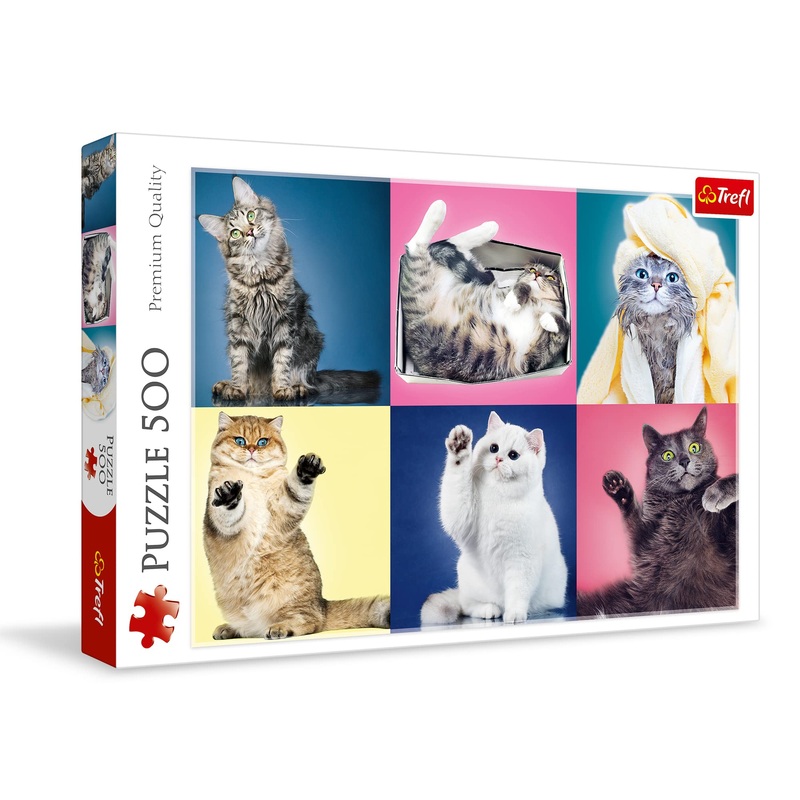 Trefl Kittens 500 Piece Jigsaw Puzzle Red 19'X13' Print, Diy Puzzle, Creative Fun, Classic Puzzle For Adults And Children From 10 Years Old