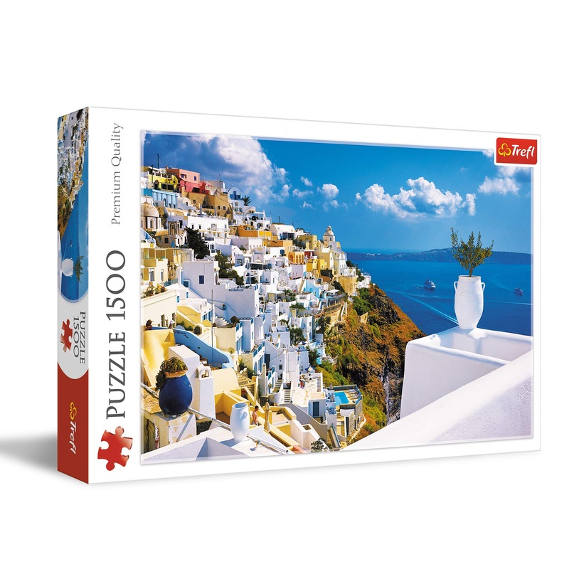 Trefl Red 1500 Piece Jigsaw Puzzle Santorini, Greece 33'X23' Print, Diy Puzzle, Creative Fun, Classic Puzzle For Adults And Children From 12 Years Old