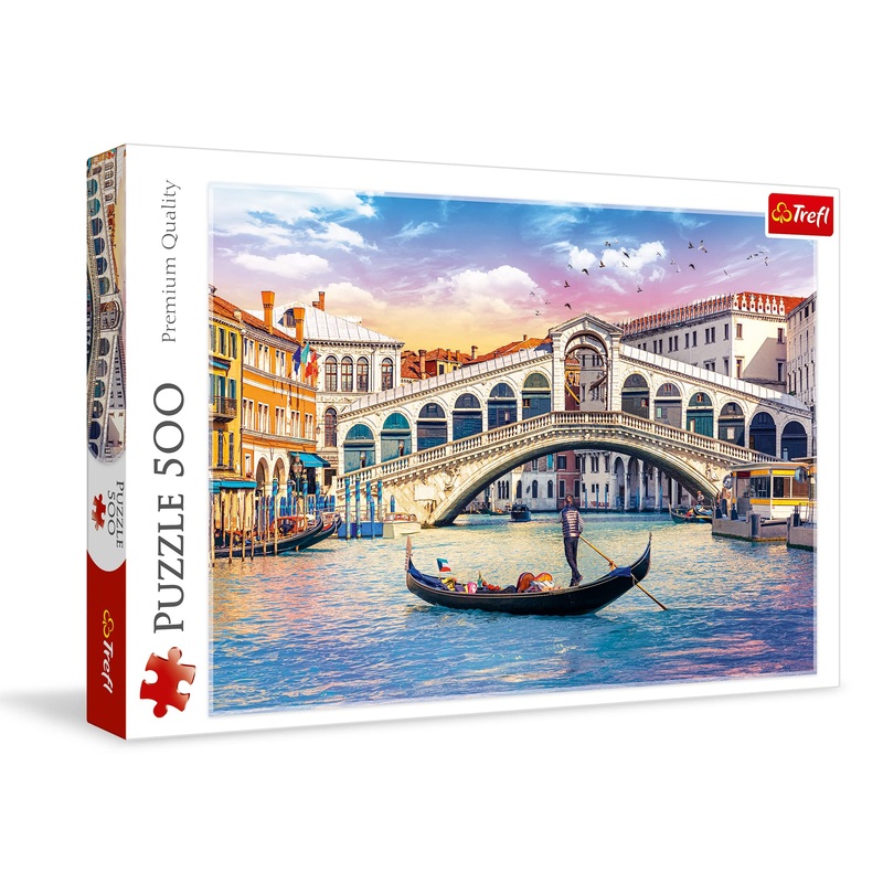 Trefl Rialto Bridge, Venice 500 Piece Jigsaw Puzzle Red 19'X13' Print, Diy Puzzle, Creative Fun, Classic Puzzle For Adults And Children From 10 Years Old