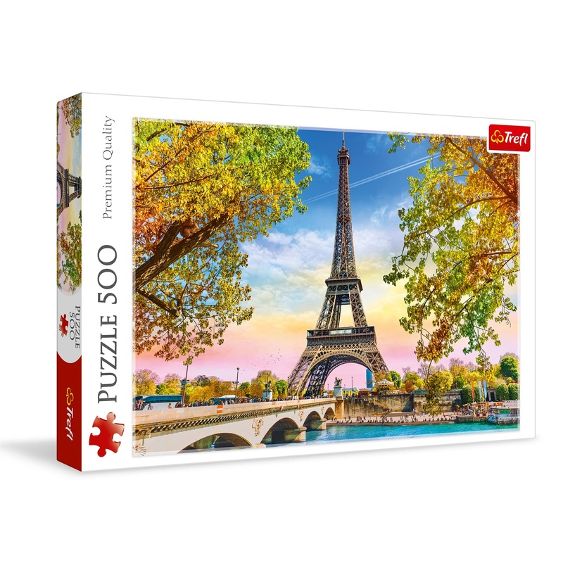 Trefl Romantic Paris 500 Piece Jigsaw Puzzle Red 19'X13' Print, Diy Puzzle, Creative Fun, Classic Puzzle For Adults And Children From 10 Years Old