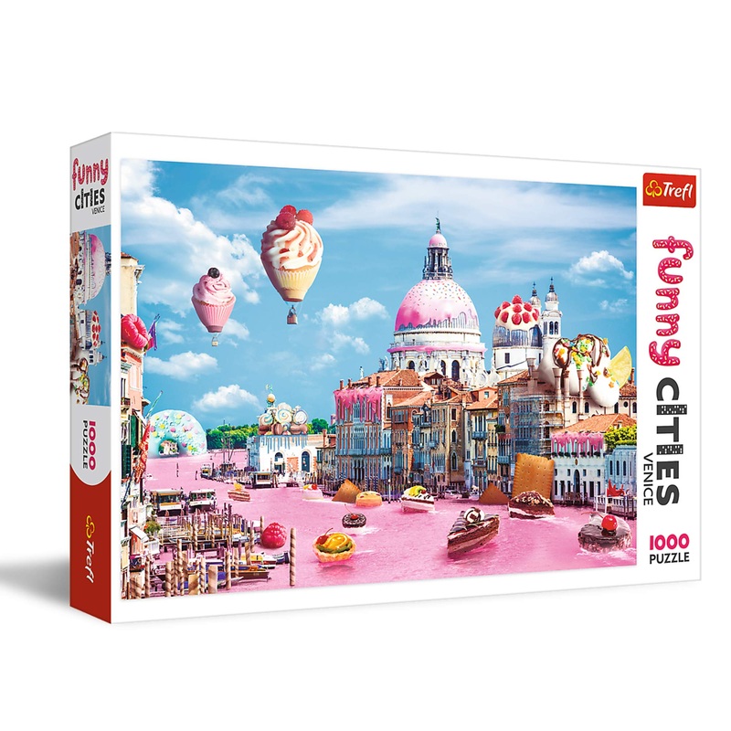 Trefl Sweets In Venice 1000 Piece Jigsaw Puzzle Funny Cities27 X19 Print, Diy Puzzle, Creative Fun, Classic Jigsaw For Adults And Children From 12 Years Old