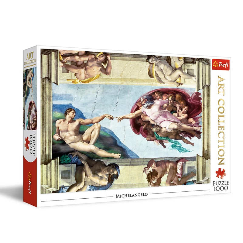 Trefl The Creation Of Adam, 1000 Piece Jigsaw Puzzle Red 27'X19' Print, Art, Diy Puzzle, Creative Fun, Classic Jigsaw For Adults And Children From 12 Years Old