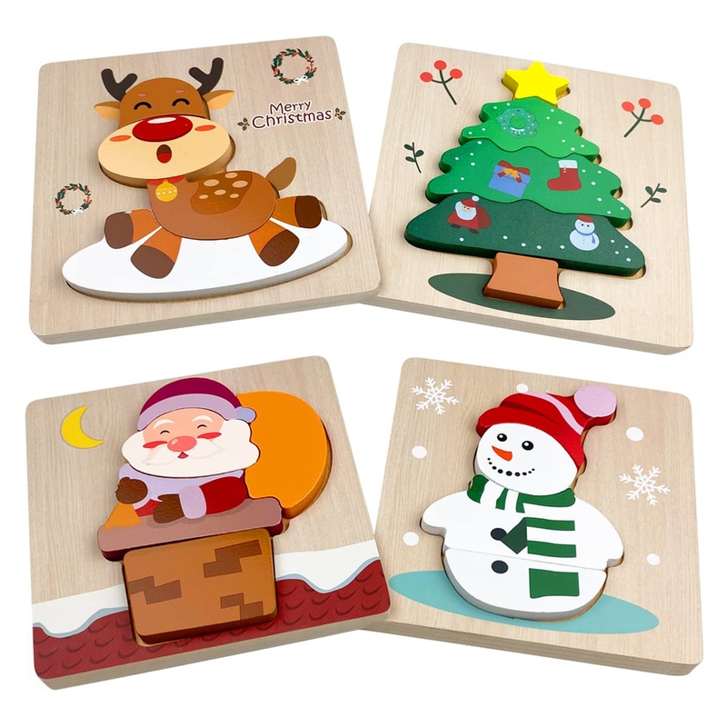 Anditoy 4 Pack Easter Wooden Puzzles For Kids Toddlers Easter Toys Easter Basket Stuffers Gifts Party Favors