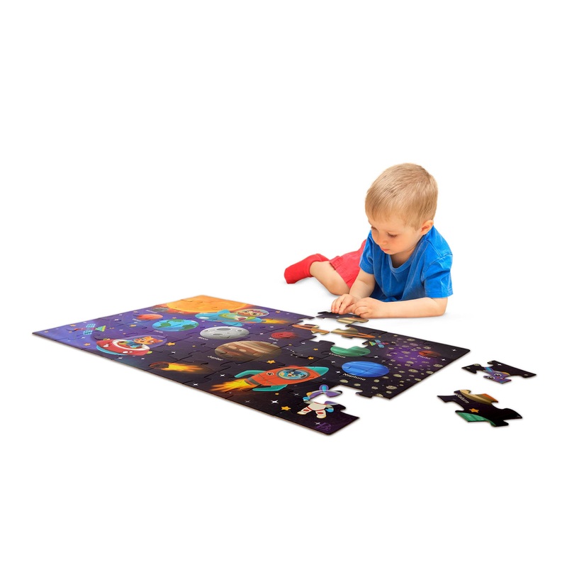 B. Toys  Floor Puzzle  48-Piece Solar System Puzzle  Large 2 X 3 Feet Jigsaw Puzzle For Kids  Planets, Astronauts, Solar System, Space  3 Years +  Gigantic Jigsaw - Solar System