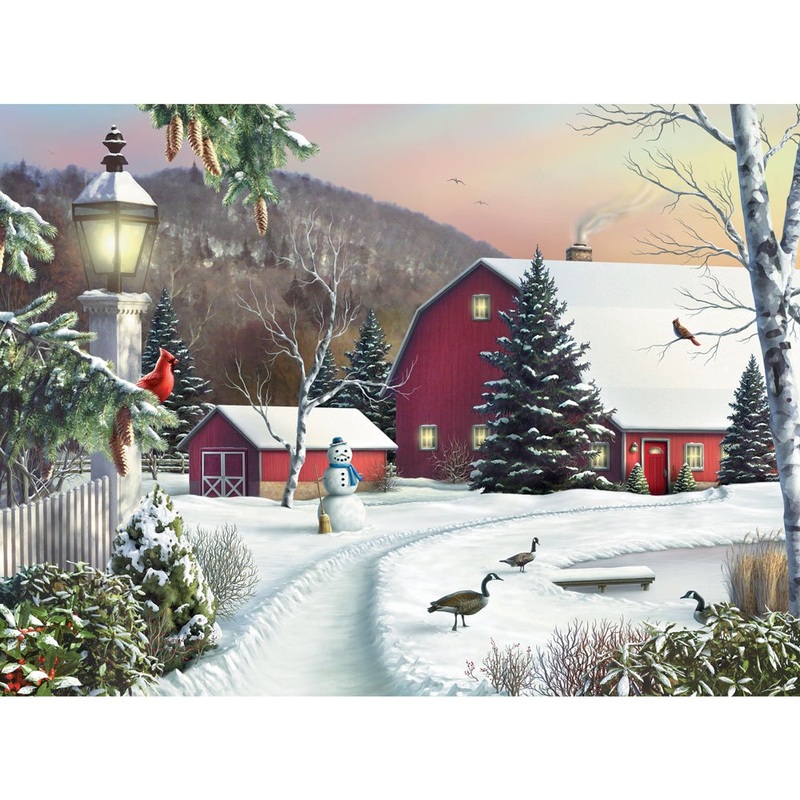 Bits And Pieces - 500 Piece Jigsaw Puzzle For Adults - In The Still Light Of Dawn 500 Pc Large Piece Winter Jigsaw By Artist Ala