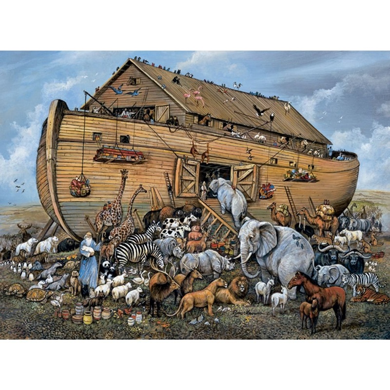Bits And Pieces - 500 Piece Jigsaw Puzzle For Adults - Noah'S Ark - 500 Pc Boat And Animals Jigsaw By Artist Ruane Manning