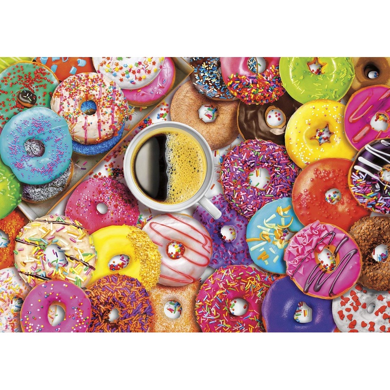 Buffalo Games - Aimee Stewart - Coffee And Donuts By Aimee Stewart - 300 Large Piece Jigsaw Puzzle