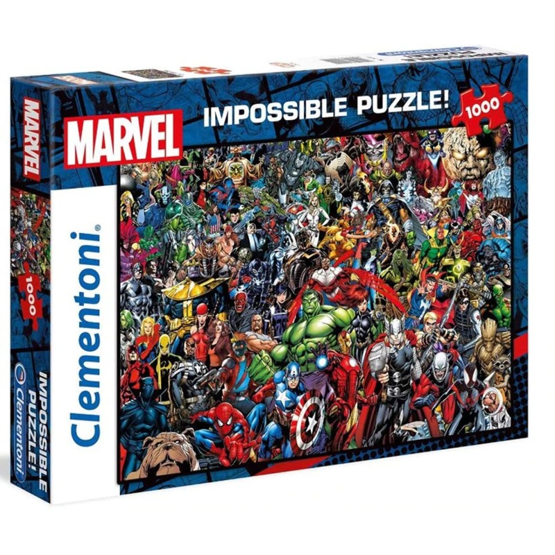 Clementoni Marvel Impossible Jigsaw Puzzle, 1000 Pieces, Puzzle For Superhero Enthusiasts, Difficult Puzzle, Challenge For Adult