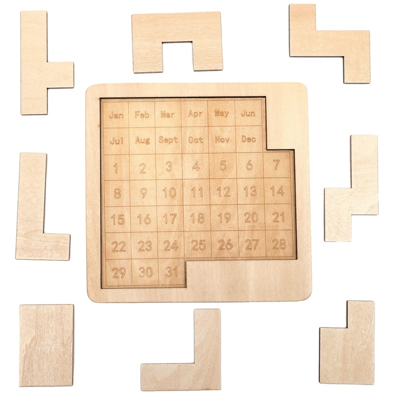Daily Calendar Puzzle-Wooden Puzzles For Adults-A Puzzle To Challenge 365+ Date,Office Logic Puzzle