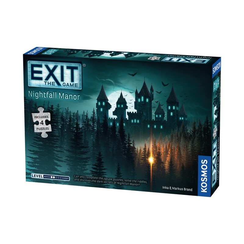 Exit: Nightfall Manor (With Jigsaw Puzzles) | Exit: The Game  A Kosmos Game | Family-Friendly, Jigsaw Puzzle-Based At-Home Escape Room Experience | Collaborative Game | For 1 To 4 Players, Ages 10+
