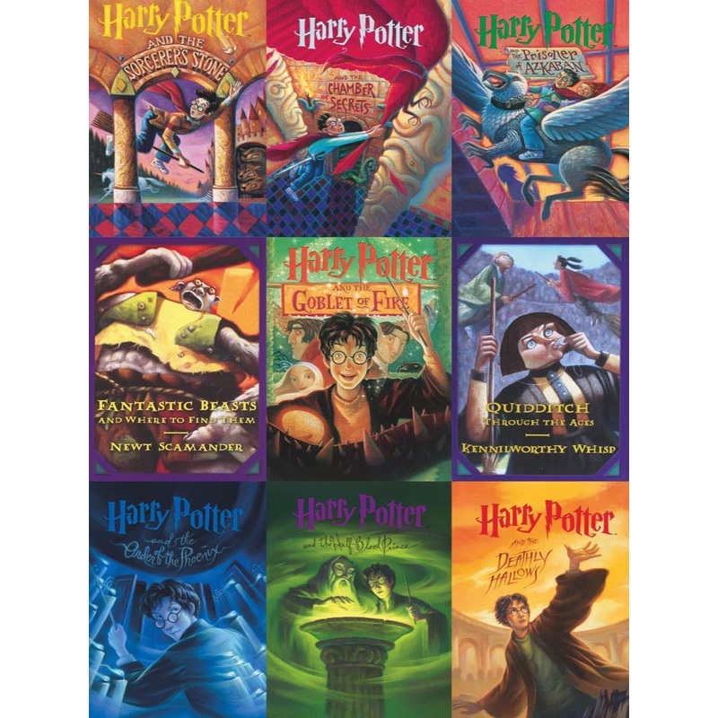 New York Puzzle Company - Harry Potter Book Cover Collage - 500 Piece Jigsaw Puzzle For Adults By Mary Grandpr