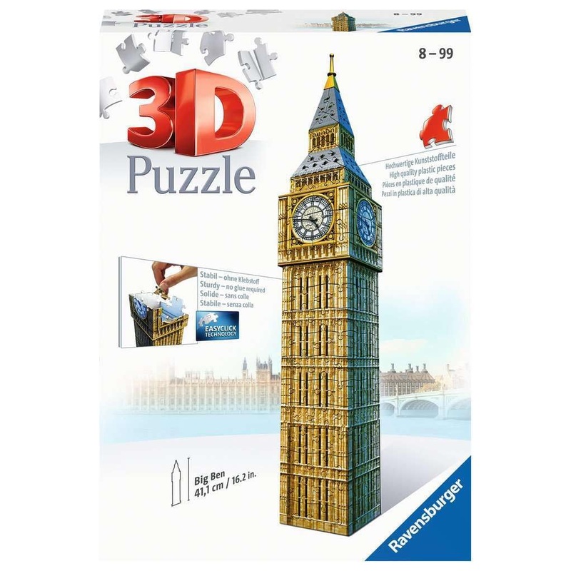 Ravensburger Big Ben 216 Piece 3D Jigsaw Puzzle For Kids And Adults - 12554 - Easy Click Technology Means Pieces Fit Together Perfectly