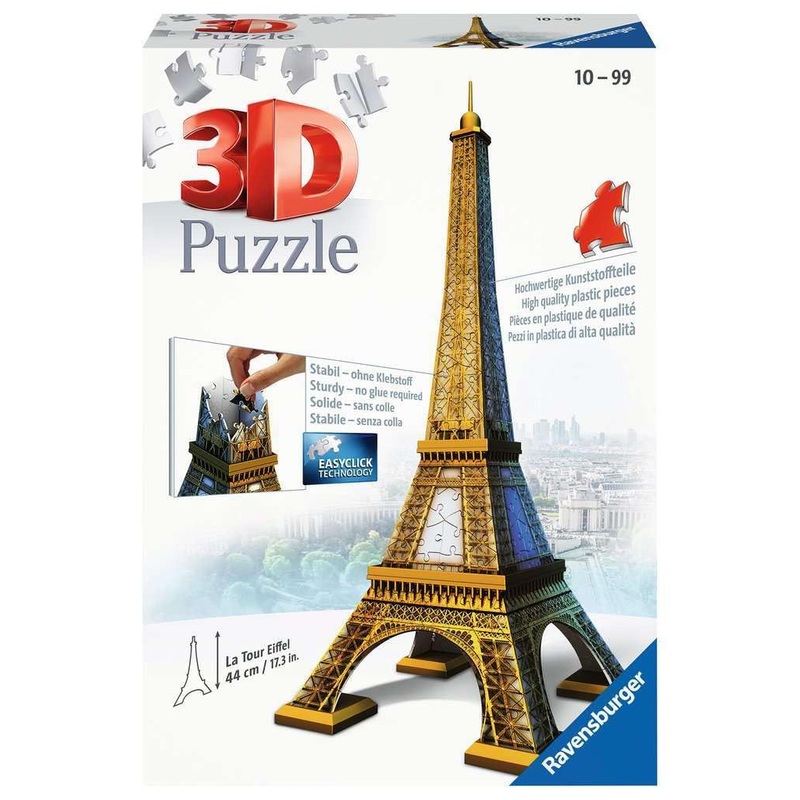 Ravensburger Eiffel Tower 216 Piece 3D Jigsaw Puzzle For Kids And Adults - 12556 - Easy Click Technology Means Pieces Fit Together Perfectly