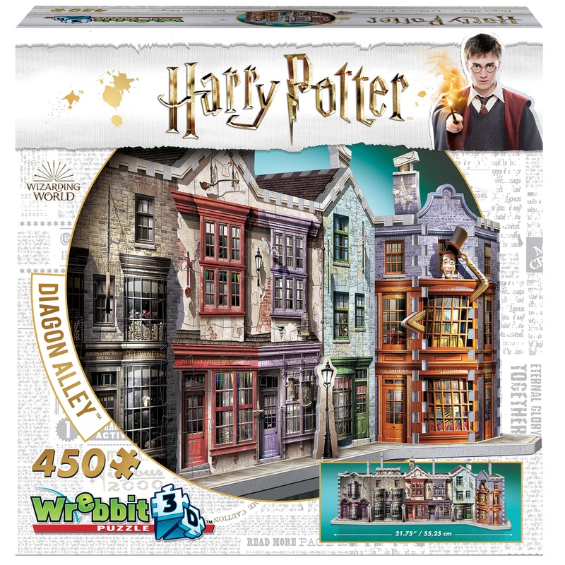 Wrebbit3D Harry Potter Diagon Alley 3D Puzzle For Teens And Adults | 450 Real Jigsaw Puzzle Pieces | Not Just An Ordinary Model Kit For Adults For Harry Potter Fans