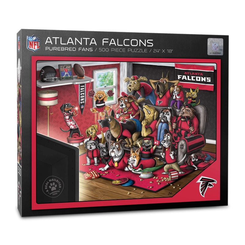 Youthefan Nfl Atlanta Falcons Purebred Fans 500Pc Puzzle - A Real Nailbiter