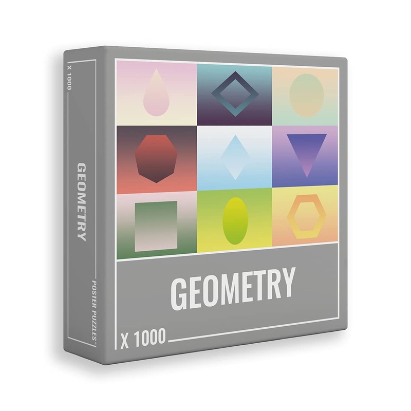 Cloudberries Geometry Puzzle: Easy 1000 Piece Jigsaw Puzzle For Grown Ups