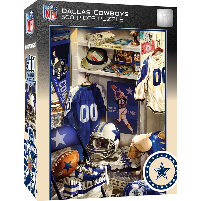 Masterpieces Game Day 500 Piece Jigsaw Puzzle For Adults - Nfl Dallas Cowboys Locker Room - 15'X21'