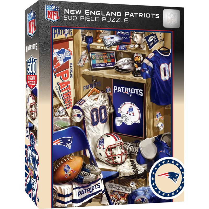 Masterpieces Game Day 500 Piece Jigsaw Puzzle For Adults - Nfl New England Patriots Locker Room - 15'X21'