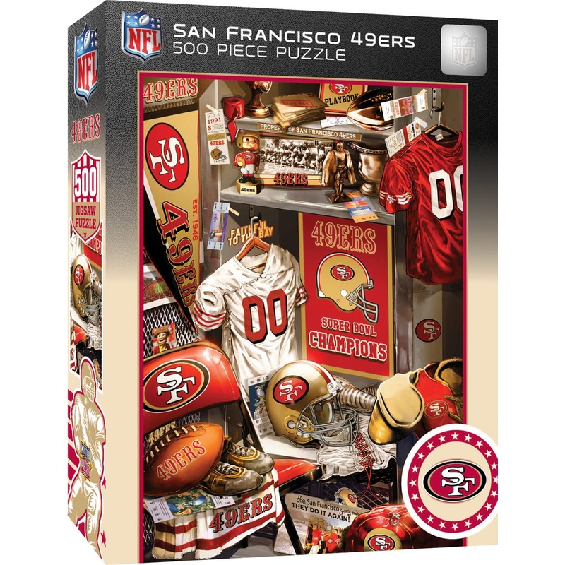 Masterpieces Game Day 500 Piece Jigsaw Puzzle For Adults - Nfl San Francisco 49Ers Locker Room - 15'X21'