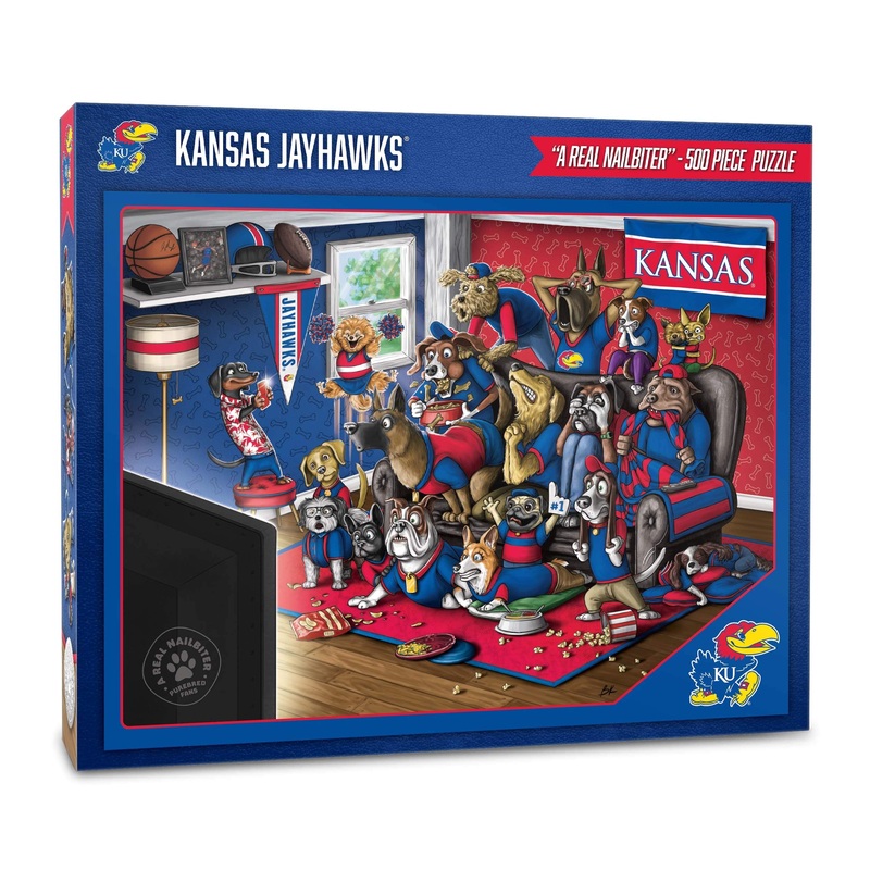 Youthefan Ncaa Kansas Jayhawks Purebred Fans 500Pc Puzzle - A Real Nailbiter