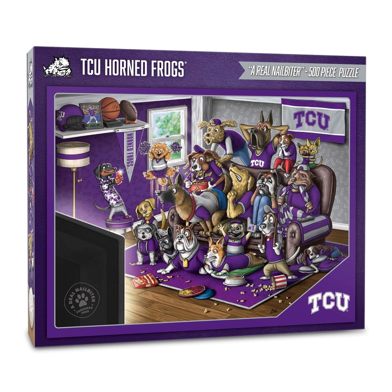 Youthefan Ncaa Tcu Horned Frogs Purebred Fans 500Pc Puzzle - A Real Nailbiter