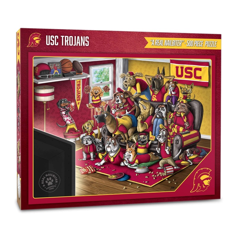 Youthefan Ncaa Usc Trojans Purebred Fans 500Pc Puzzle - A Real Nailbiter