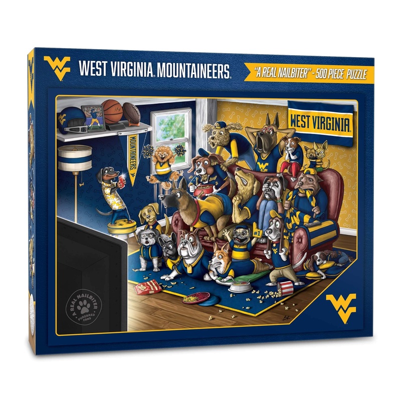 Youthefan Ncaa West Virginia Mountaineers Purebred Fans 500Pc Puzzle - A Real Nailbiter