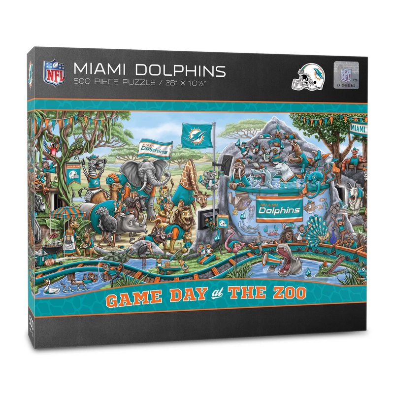 Youthefan Nfl Miami Dolphins Game Day At The Zoo 500Pc Puzzle
