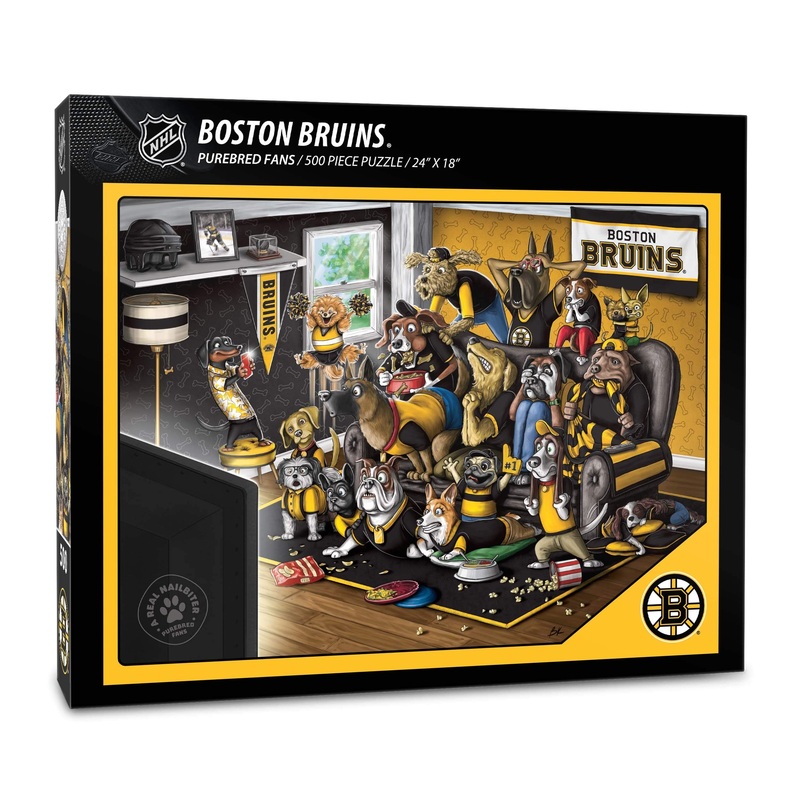 Youthefan Nhl Boston Bruins Purebred Fans 500Pc Puzzle - A Real Nailbiter