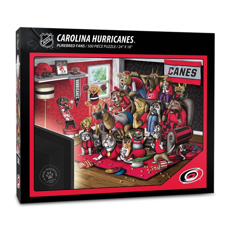 Youthefan Nhl Carolina Hurricanes Purebred Fans 500Pc Puzzle - A Real Nailbiter